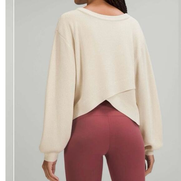 Lululemon Reversible Crossover Sweater in cream cashmere...
